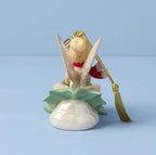 Lenox Disney 2025 Tinkerbell Figurine Ornament Fairy Pixie Sledding On Leaf NEW1