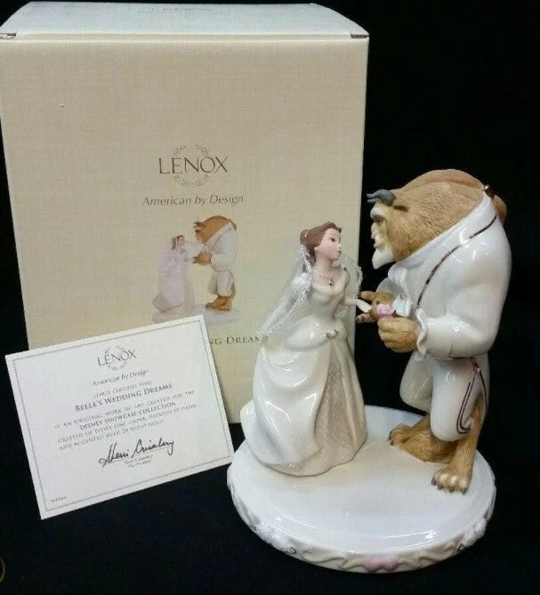Lenox Disney Belle's Wedding Dreams Figurine Cake Topper Beauty & The Beast  NEW11