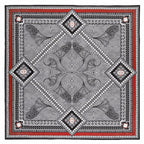 Baccarat 100% Silk Scarf Shaw Louxor Red Black Graphic 55" # 2809047 NEW In Box5