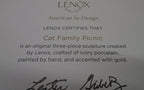 Lenox Cat Family Picnic Figurines 3 PC Victorian Kitten in Basket Hat Cake NEW7