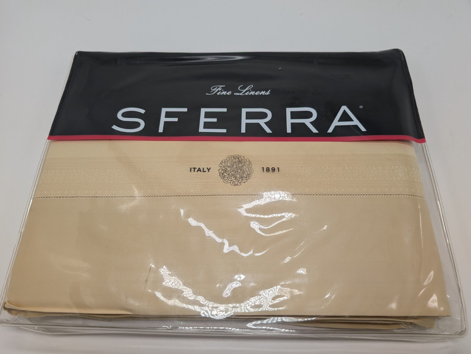 Sferra Capri Honey Queen Flat Sheet Egyptian Cotton Sateen Jacquard 1020TC NEW0