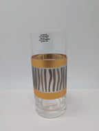 Lenox Wainwright La Rochelle Highball Glasses Set 4 Gold & Platinum Stripes NEW9
