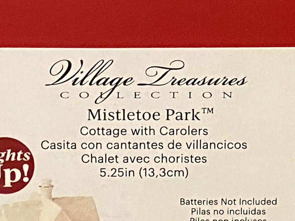 Lenox Mistletoe Park Santa's Lighted Cottage and Caroler Figurines Christmas NEW15