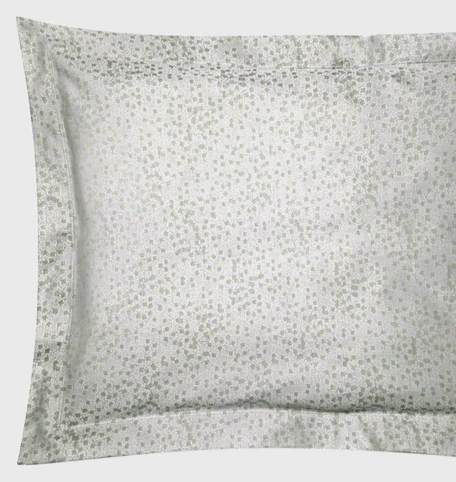 Sferra Catella Grey Euro Sham Pair Squares Cotton Sateen Jacquard Italy NEW12