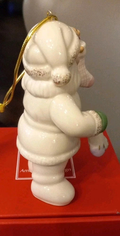 Lenox 2017 Santa Figurine Ornament Santa's Stockings Teddy Bear Christmas NEW5