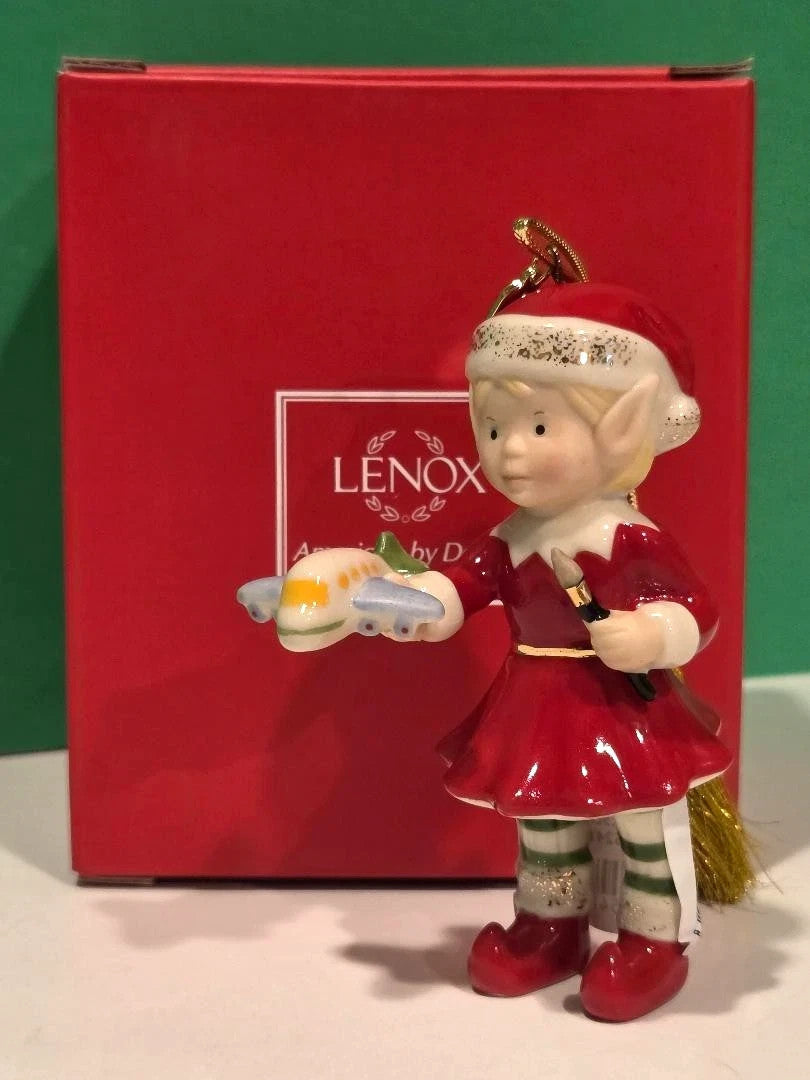 Lenox Edwina The Elf Figurine Ornament Annual Toy Airplane 2015 Christmas NEW11
