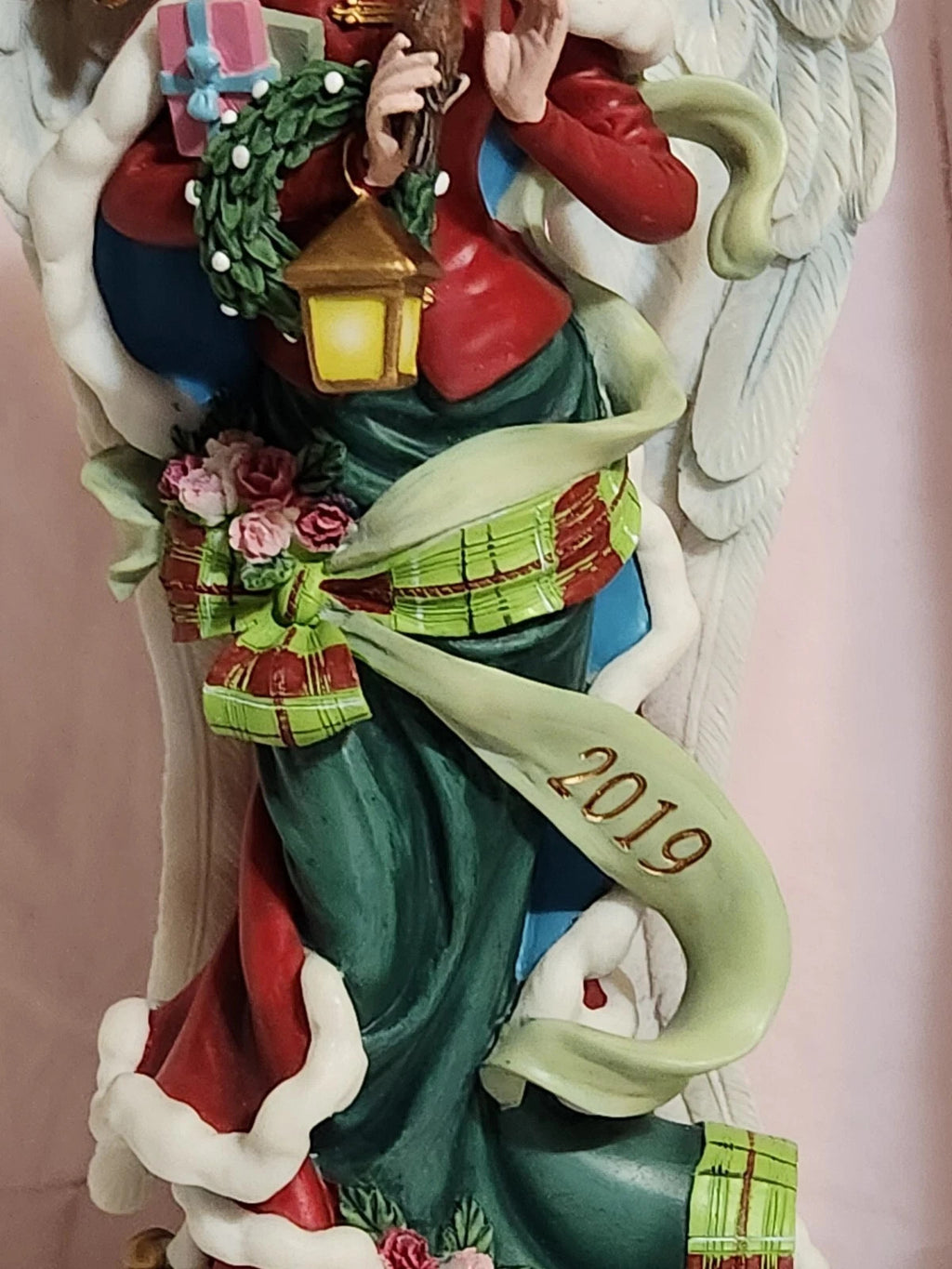 Lenox 2019 Anna Angel of Glory Pencil Figurine Christmas Plaid Ribbon COA LE NEW5