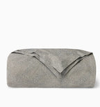 Sferra Bione Grey Queen Duvet Textured Pattern Cotton Sateen Jacquard Italy NEW6