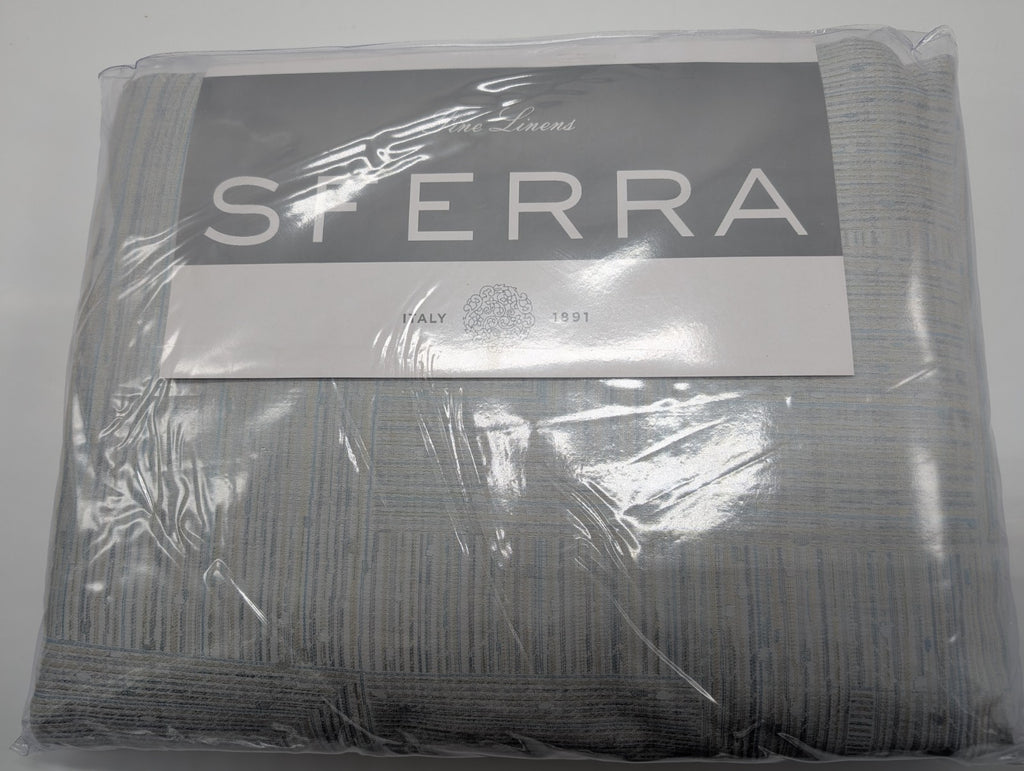 Sferra Modelli Aquamarine Queen Duvet Set 3PC Cotton Jacquard Reverses Italy NEW1