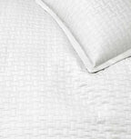 Sferra Sampietrini White Euro Sham Quilted Cobblestone Pattern Cotton Italy NEW1