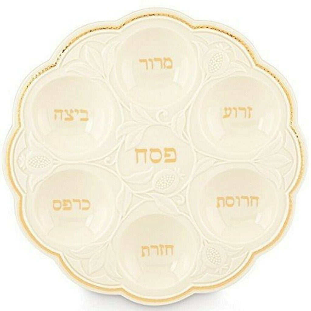 Lenox Judaic Blessings Seder Plate Platter Passover Jewish Hebrew Ivory Gift NEW1
