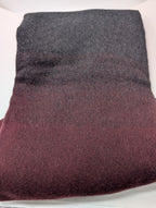 Sferra Jeno Throw Blanket Burgundy Grey Variated Fringe Angora & Merino Soft NEW1
