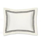 Sferra Grande Hotel Boudoir Sham Egyptian Percale White/Black Double Stitch New0
