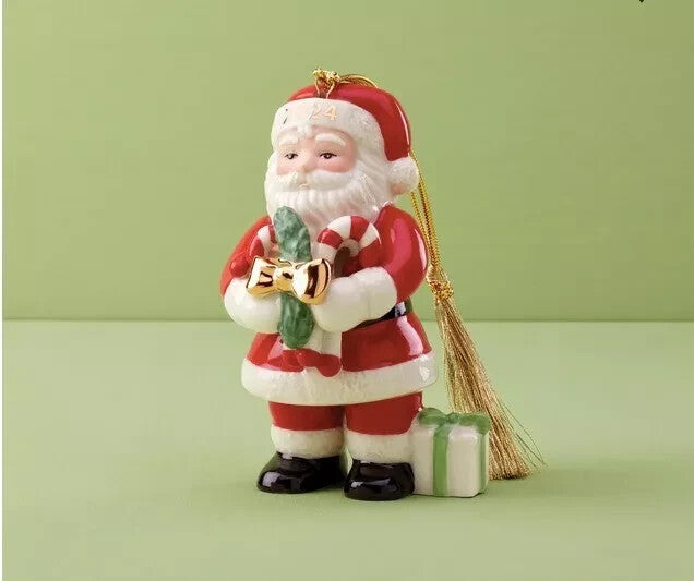 Lenox 2024 Santa With Lucky Pickle Figurine Ornament  Annual Cane Christmas NEW3