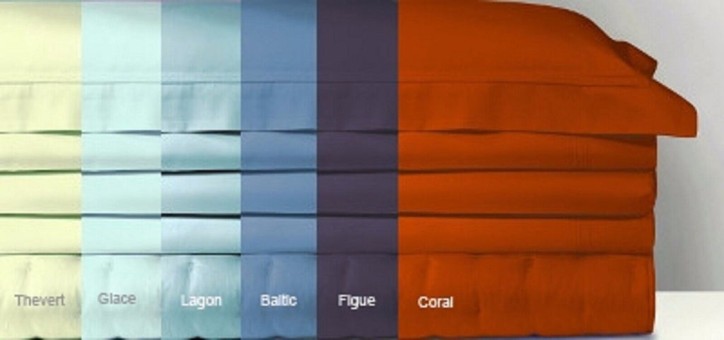 Yves Delorme Triomphe Aqua Queen Duvet Set 3PC Egyptian Cotton Sateen Lagon NEW12