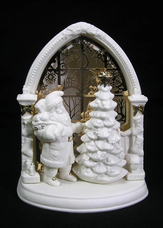 Lenox Illuminations Lighted Santa Figurine Christmas Tree Pierced Gold Arch NEW5