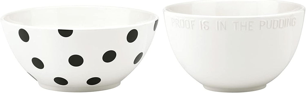 Kate Spade NY Large Mixing Bowl Set 2PC  All In Good Taste Deco Dot Lenox NEW0