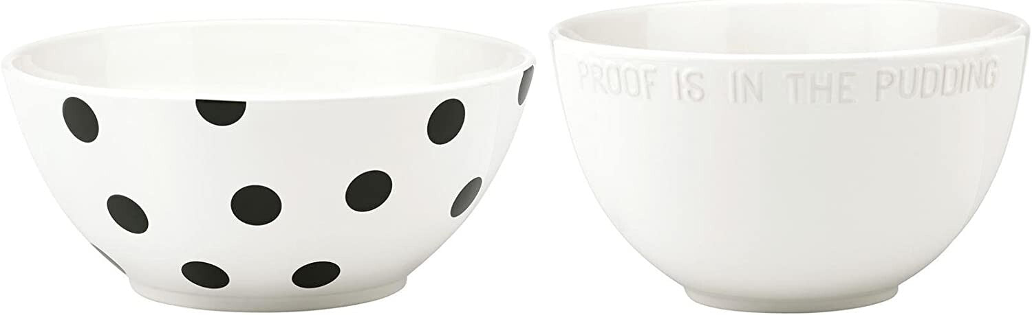 Kate Spade NY Large Mixing Bowl Set 2PC  All In Good Taste Deco Dot Lenox NEW0