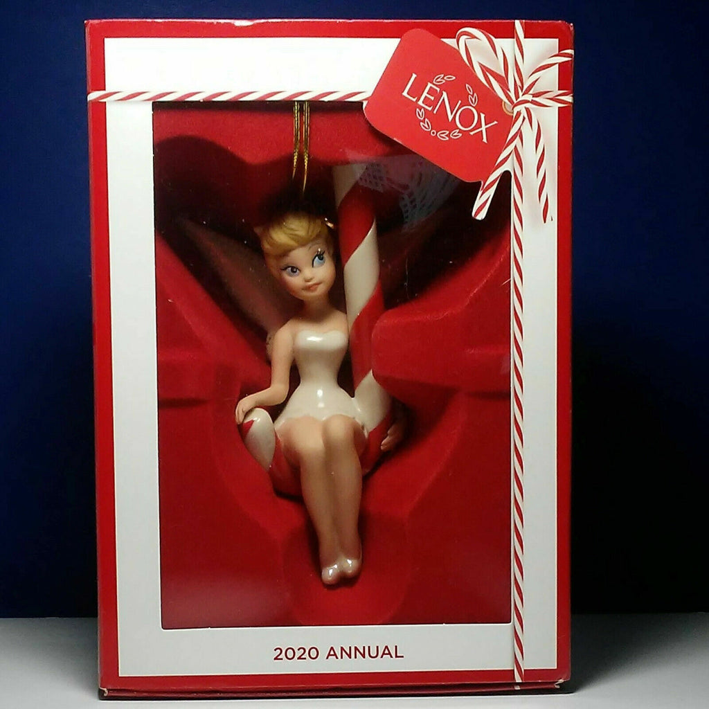 Lenox Disney 2020 Tinkerbell Figurine Ornament Sitting Sweetly Candy Cane NEW3