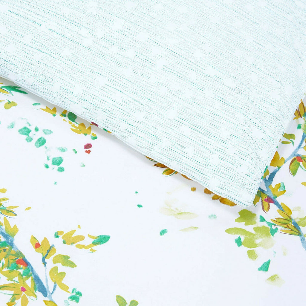 Yves Delorme Lucine Queen Coverlet Quilted Floral Print  Reversible Cotton NEW6