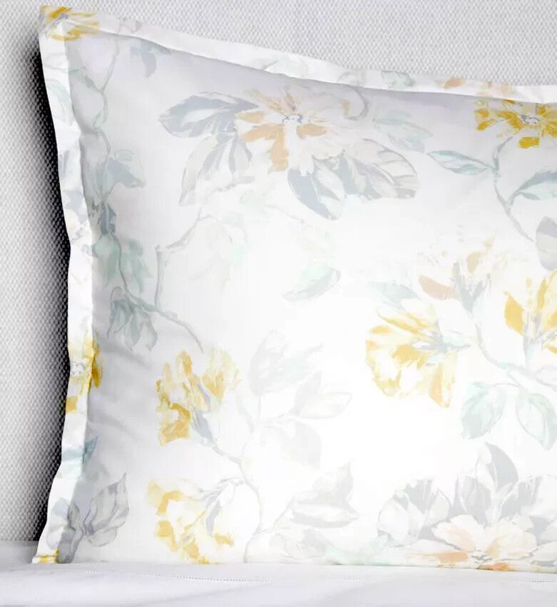 Sferra Spello Standard Pillow Sham Floral 100% Cotton Percale Print Italy NEW1