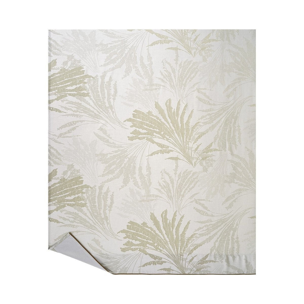 Yves Delorme Palmea Sage Queen Flat Sheet Palm Leaves Reversible Jacquard NEW7