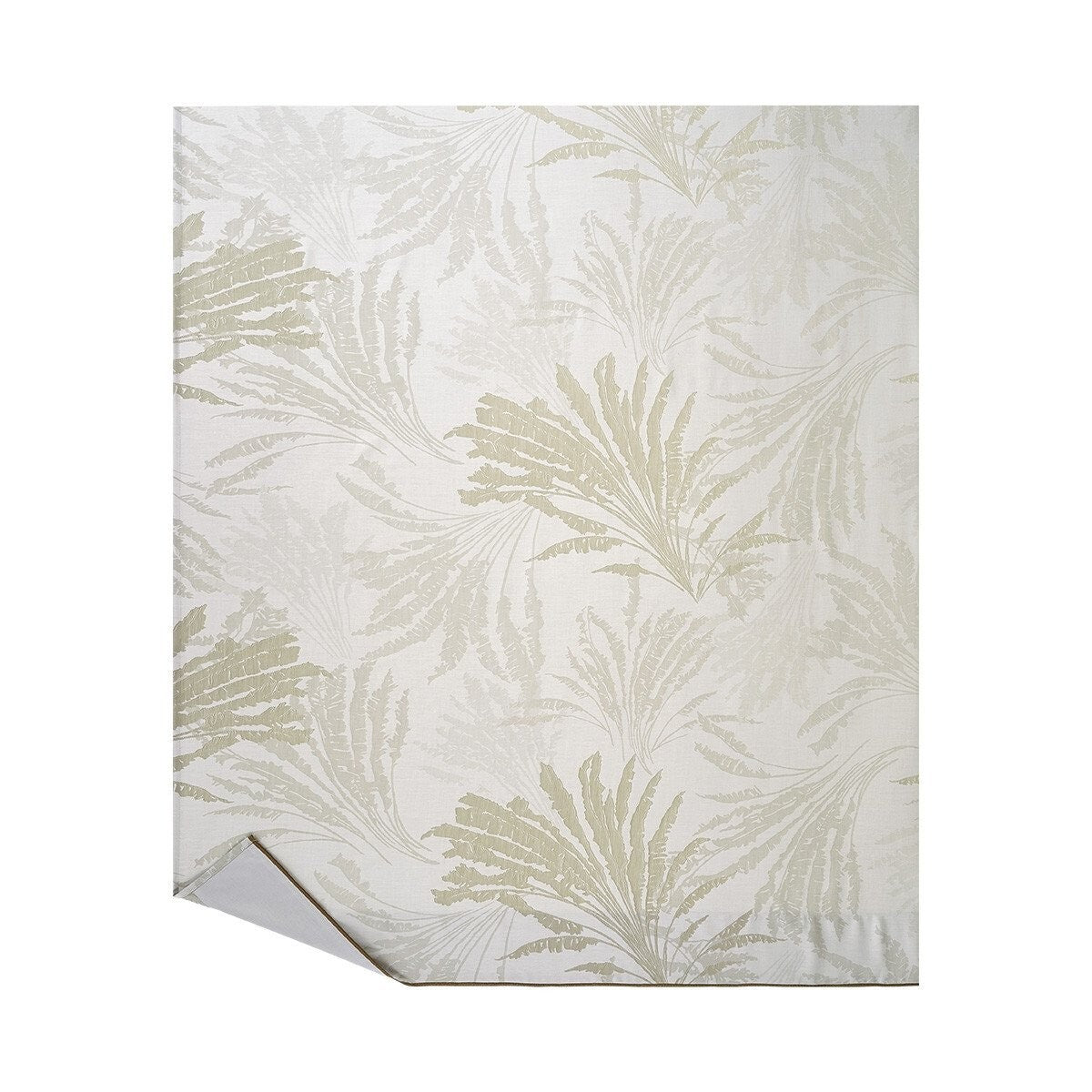 Yves Delorme Palmea Sage Queen Flat Sheet Palm Leaves Reversible Jacquard NEW7