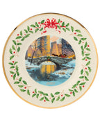 Lenox 2025 Holiday Collector Plate Night Snow Horse Drawn Carriage Bridge LE NEW1