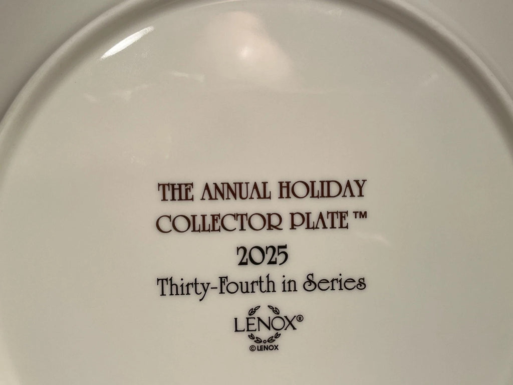 Lenox 2025 Holiday Collector Plate Night Snow Horse Drawn Carriage Bridge LE NEW6