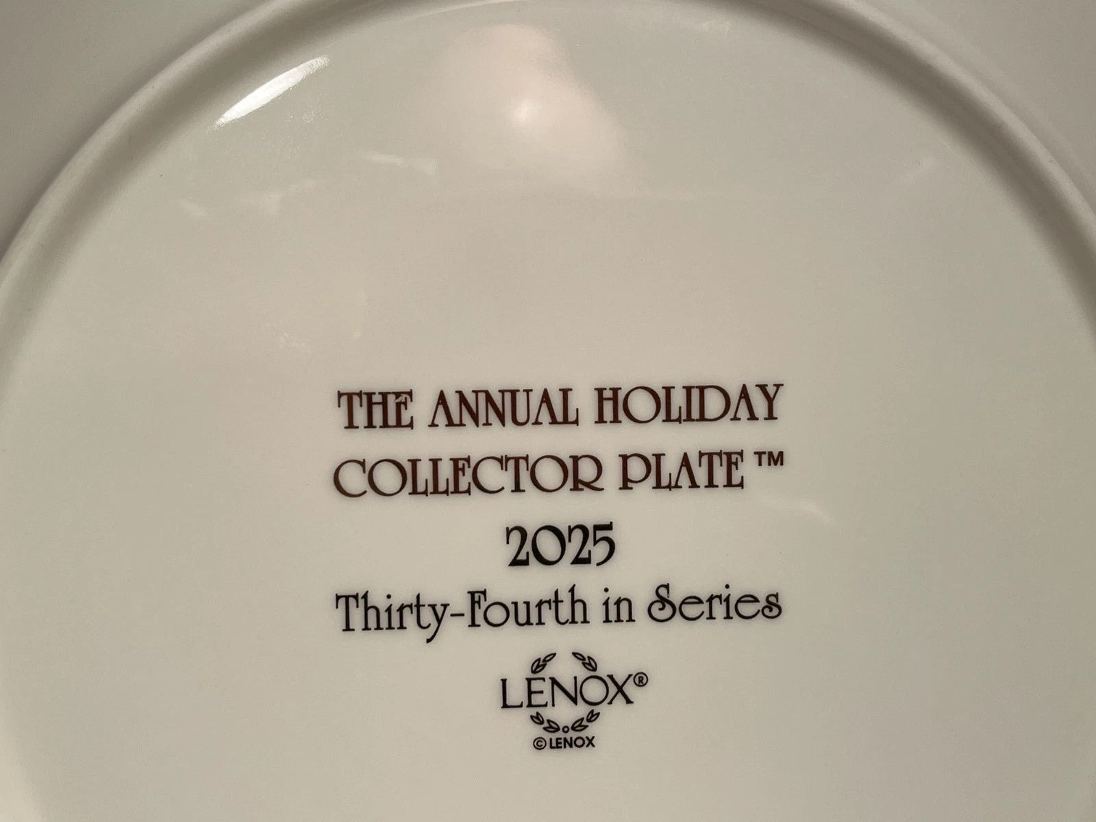 Lenox 2025 Holiday Collector Plate Night Snow Horse Drawn Carriage Bridge LE NEW6