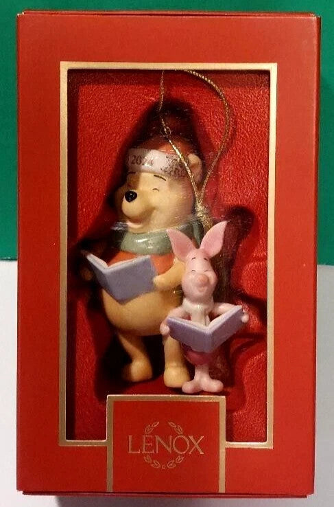 Lenox Disney 2024 Pooh Piglet Figurine Ornament Christmas Surprise Caroling NEW4