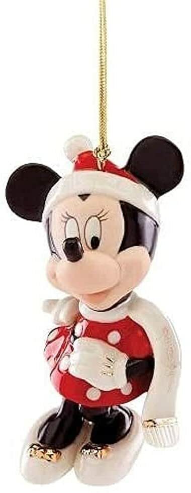 Lenox Disney 2021 Mickey & Minnie Figurine Ornament Set Mouse Winter Outfit NEW8