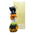 Lenox Halloween Trick or Treat Lighted Figurine Black Cat Ghost Cauldron 16" NEW1