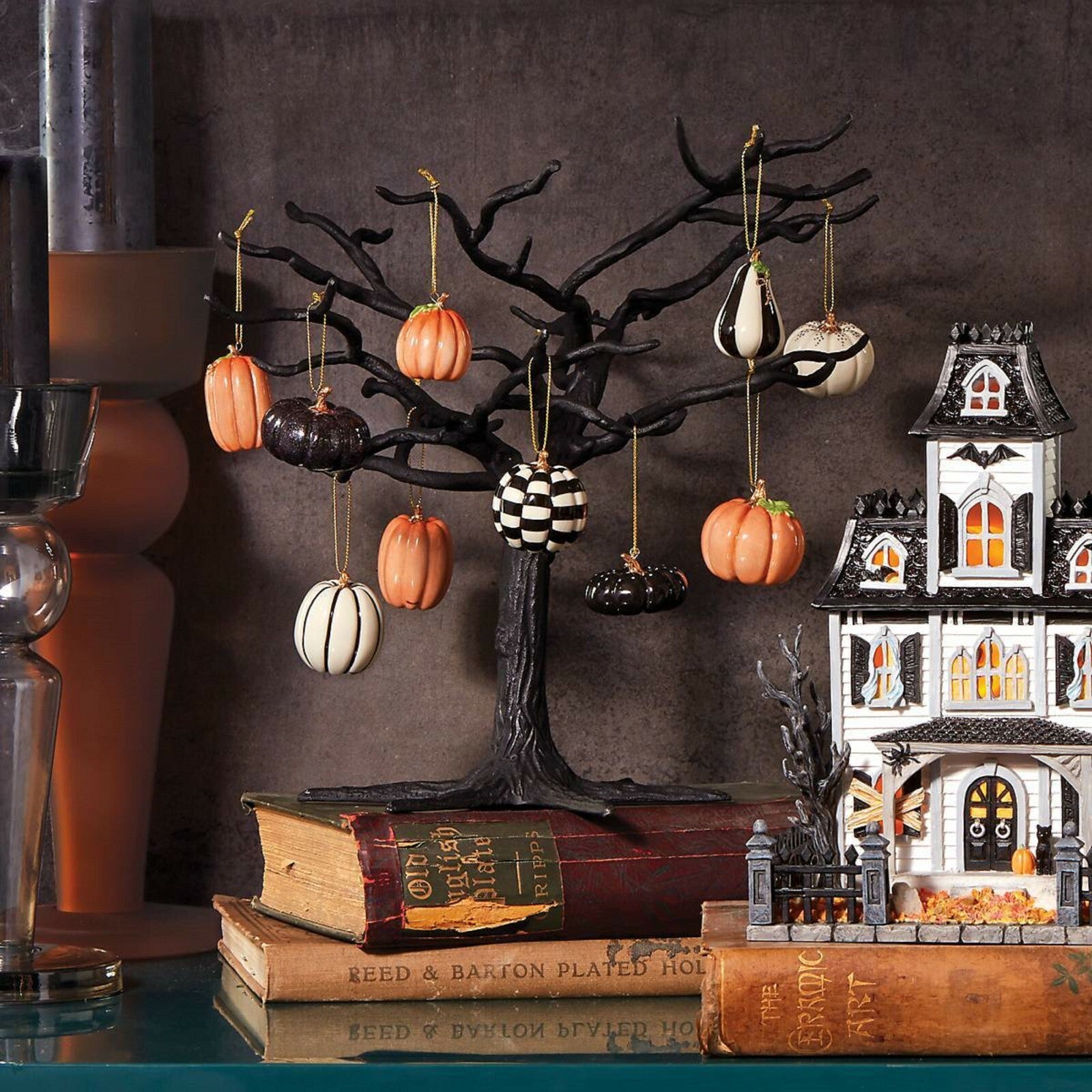 Lenox Halloween Miniature Tree Ornament Set 22 Mini Pumpkin & Trick Or Treat NEW0