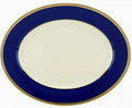 Lenox Independence Oval Serving Platter 13 Ivory China Blue & Gold Bands USA NEW0