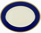 Lenox Independence Oval Serving Platter 13 Ivory China Blue & Gold Bands USA NEW0
