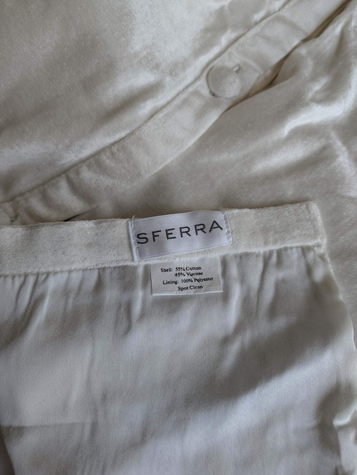 Sferra Lucido Ivory Velvet Christmas Tree Skirt Gold Diamond Embroidery 60" NEW7