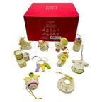 Lenox Baby Memories Mini Tree Ornaments Set 10 Booties Rattle Blocks Bottle NEW8