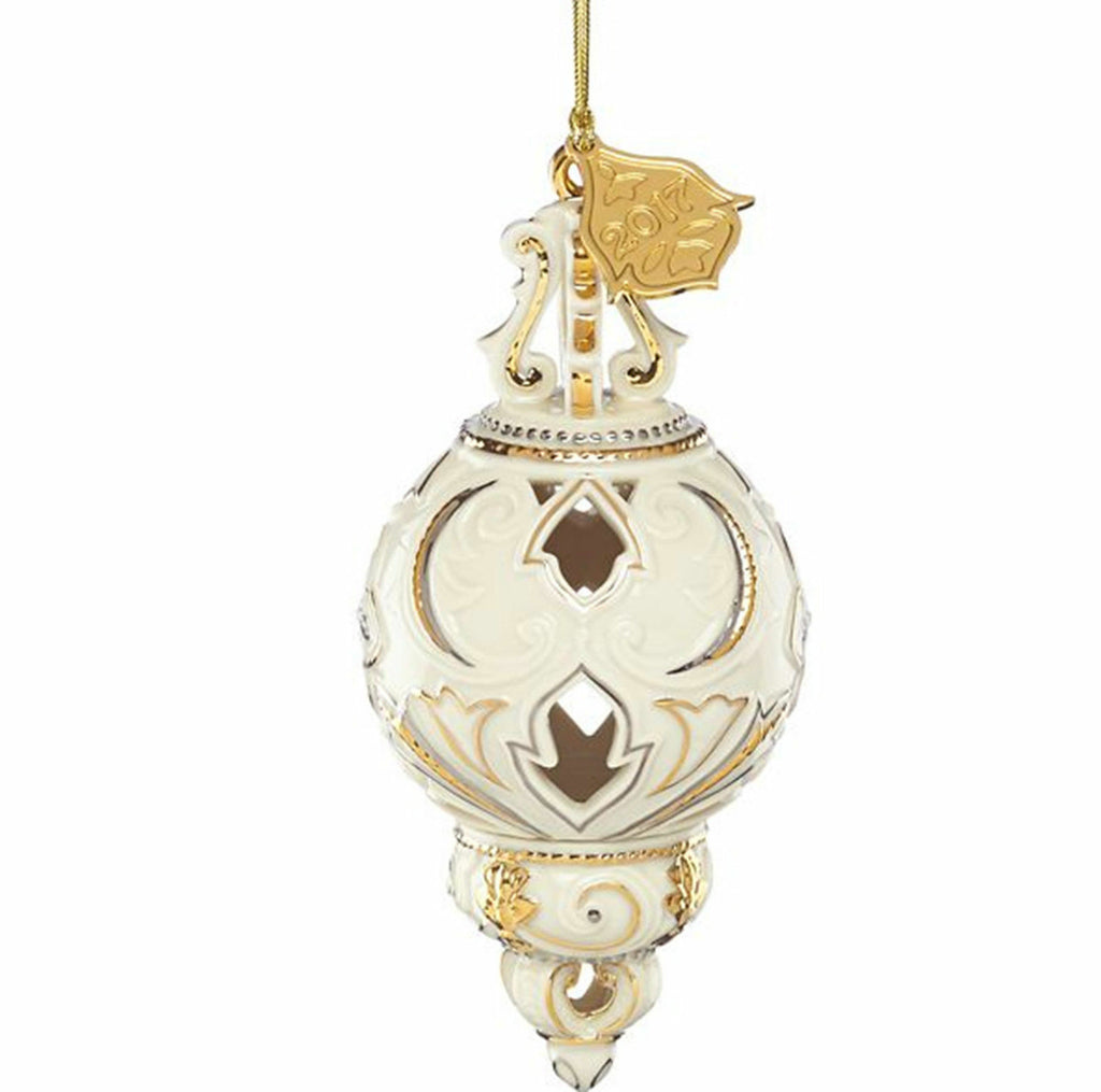Lenox 2017 Ivory Spire Pierced Ornament Annual Gold Accents Christmas Gift NEW0