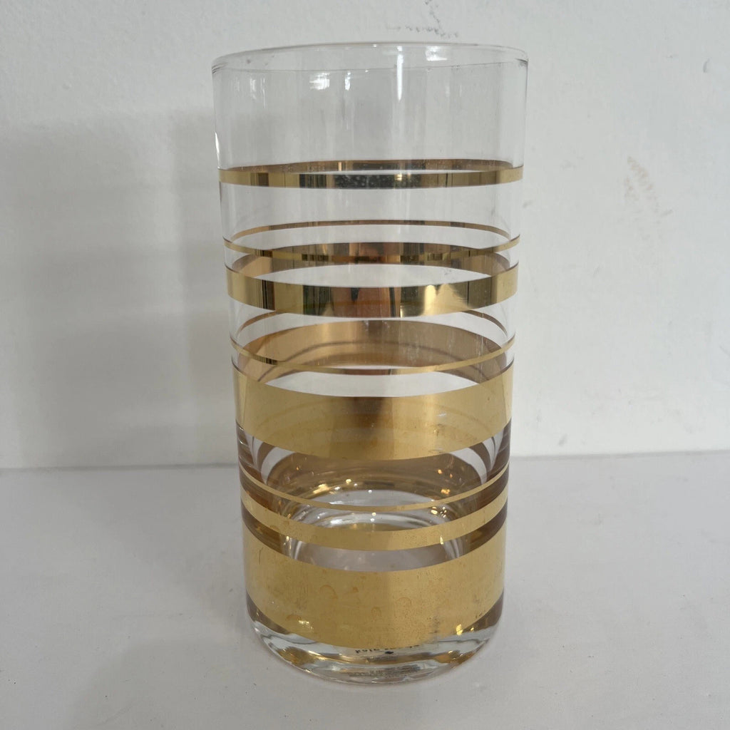 Kate Spade NY Hampton Street Highball Glasses Pair Gold Stripes Lenox NEW IN BOX2