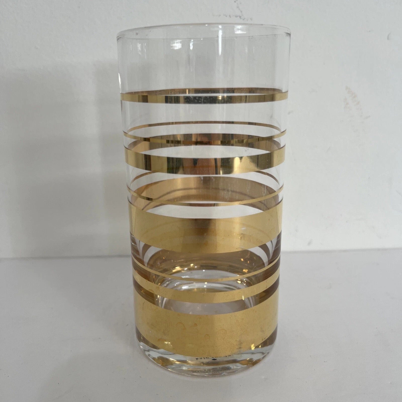 Kate Spade NY Hampton Street Highball Glasses Pair Gold Stripes Lenox NEW IN BOX2