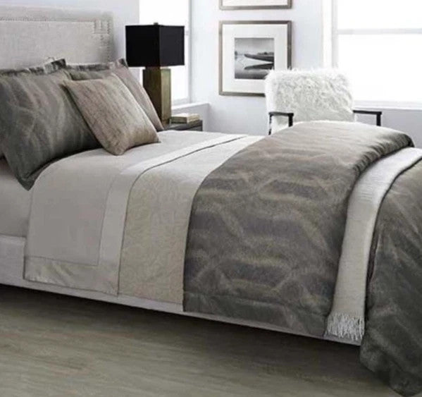 Sferra Belardo Indigo King Duvet Sham Set 3PC Cotton Sateen Jacquard Italy NEW3