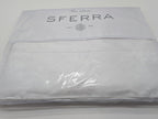 Sferra Giza 45 Natura White Queen Flat Sheet Egyptian Cotton Sateen Jacquard NEW7