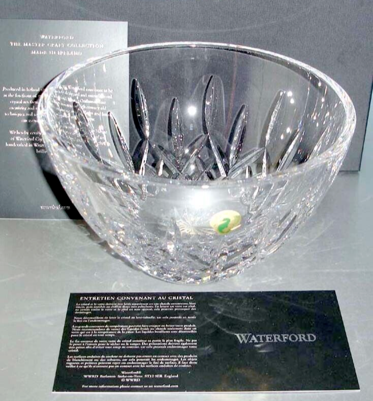 Waterford Crystal Lismore 8" Bowl Master Craft Round #1050187 Ireland NEW IN BOX3
