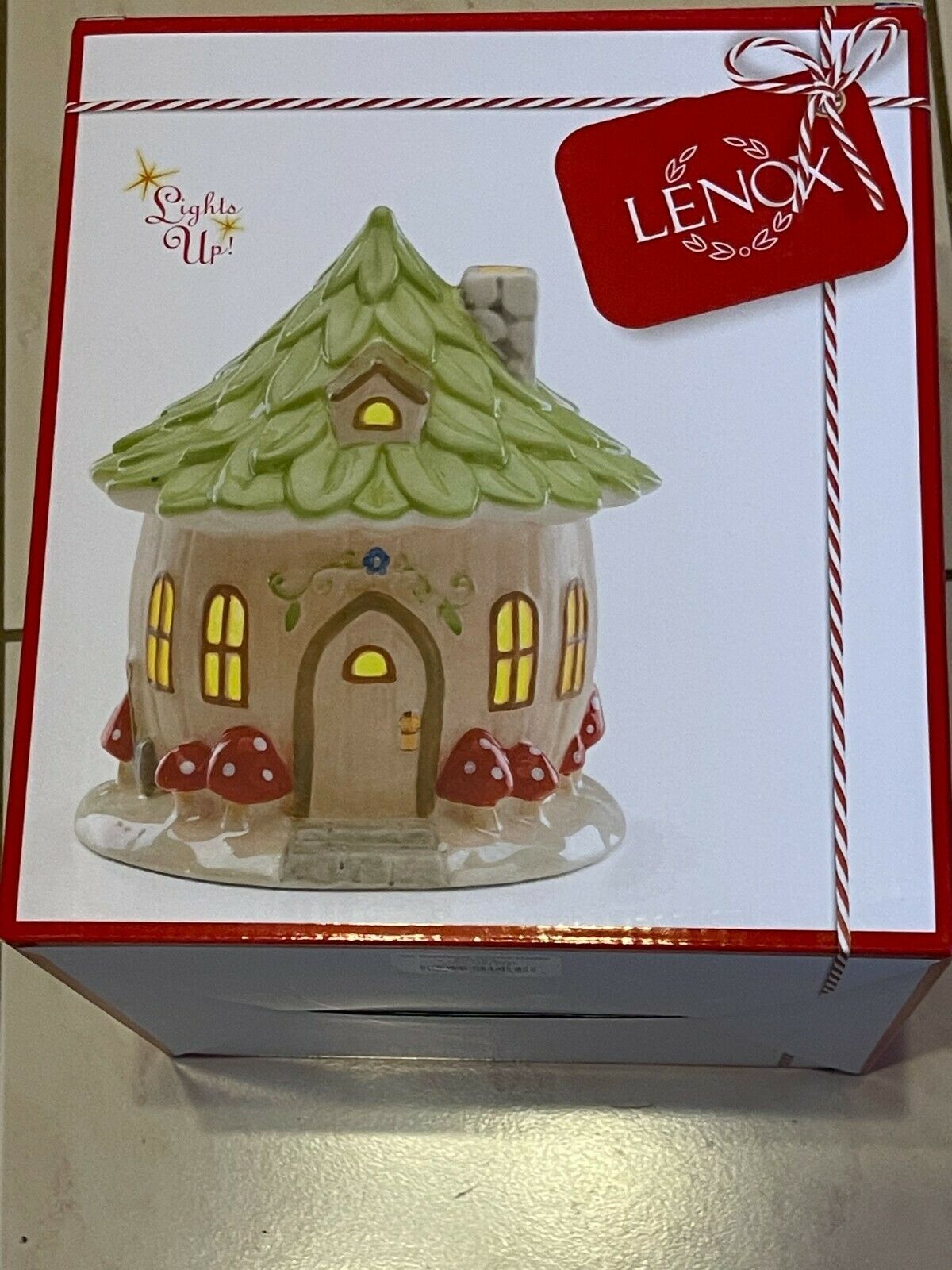 Lenox Lighted Lucky Garden Gnome House Figurine Cottage Christmas LED 7.25" NEW1