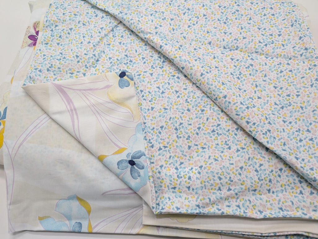 Yves Delorme Ondee King Duvet Multi Floral Print Cotton Percale Reversible NEW0