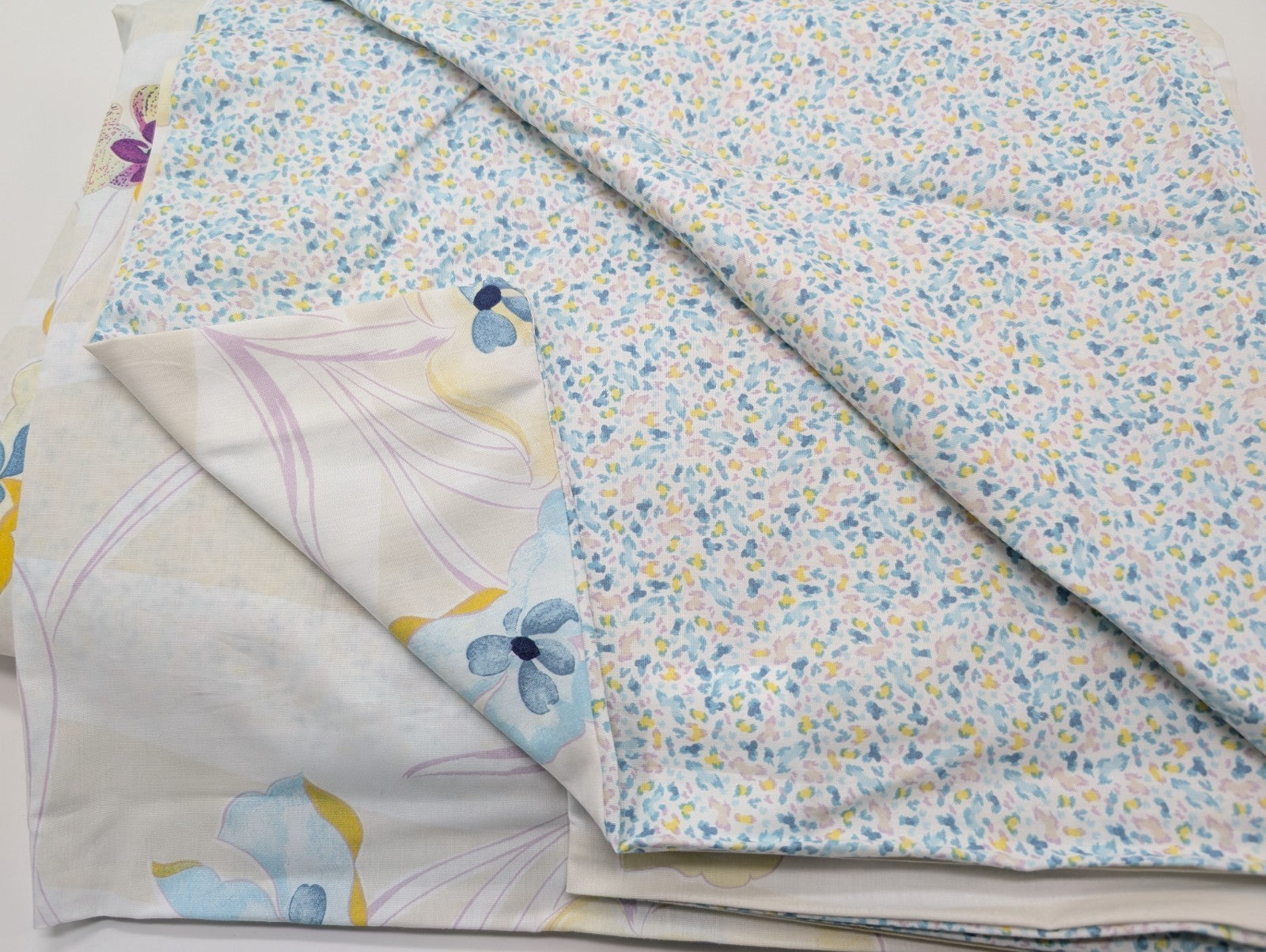 Yves Delorme Ondee King Duvet Multi Floral Print Cotton Percale Reversible NEW0