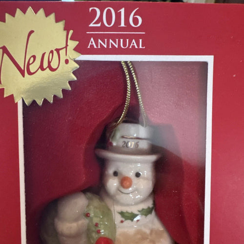 Lenox 2016 Snowman Figurine Ornament Annual Happy Holly Days Christmas NEW1