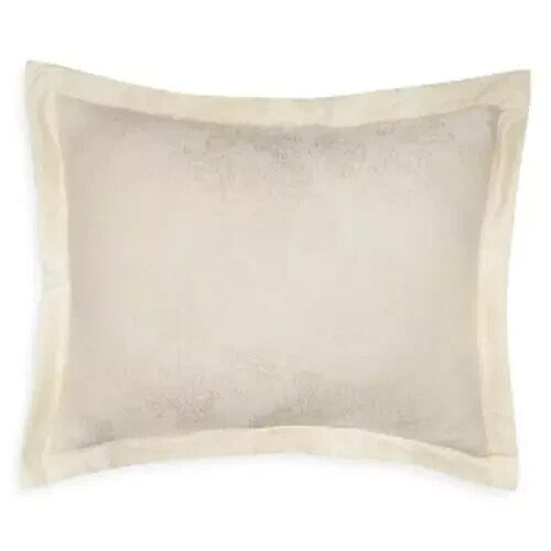 Sferra Fiorito Ivory Standard Sham Floral Motif Piping Sateen Jacquard Italy NEW0