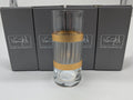 Lenox Wainwright La Rochelle Highball Glasses Set 4 Gold & Platinum Stripes NEW0